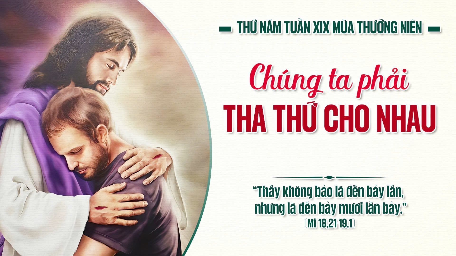 Suy Niệm Lời Chúa | Thứ Năm Sau Chúa Nhật Tuần XIX Mùa Thường niên | Mt 18,21-19.1 | Phút Cầu Nguyện